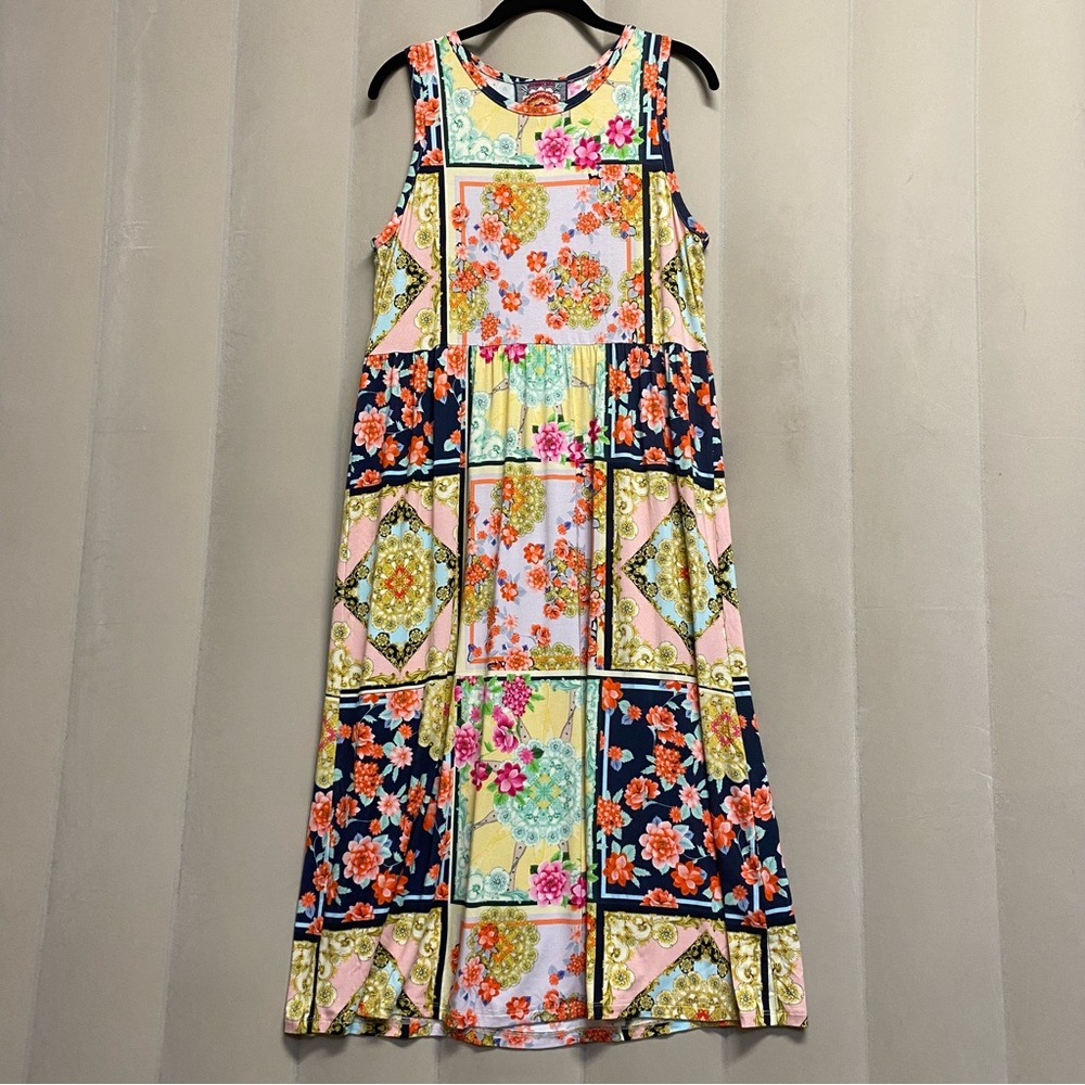 Johnny Was Women’s Japer Tank Dress Medium Bohemian Boho Whimsical Floral